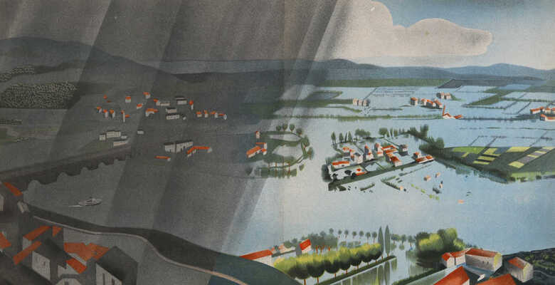 [Панорама реки. Худ. А. Экстер]. Panorama du Fleuve. Paris: Flammarion, 1937.